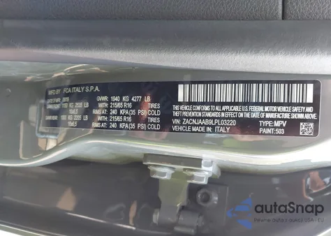 2020 Jeep Renegade Sport Fwd z USA, uszkodzony, nr VIN ZACNJAAB9LPL03220